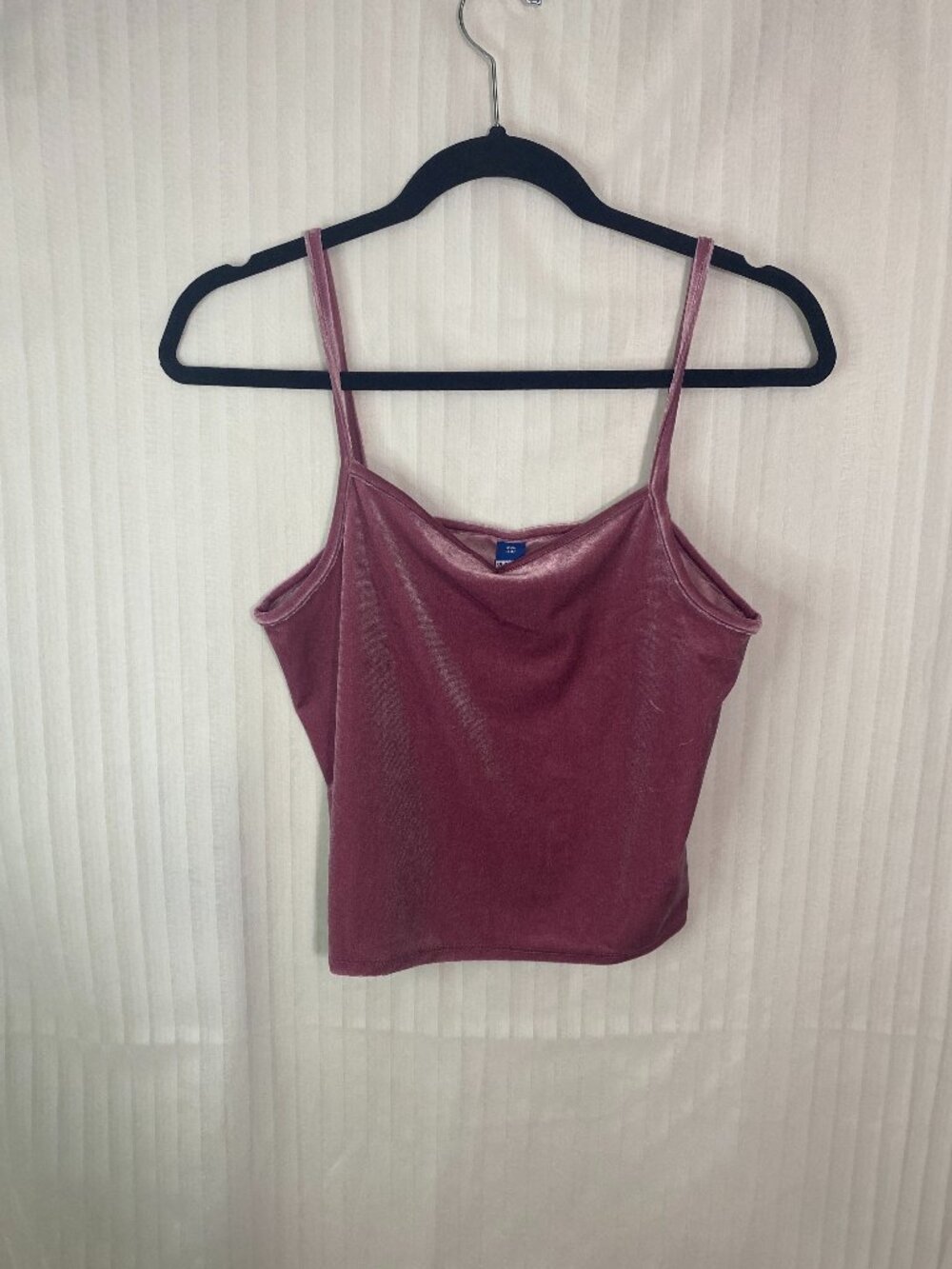 Old Navy Velour Pink Cami Tank Top XXL 18 Y2K Velvet Stretch Spaghetti Strap